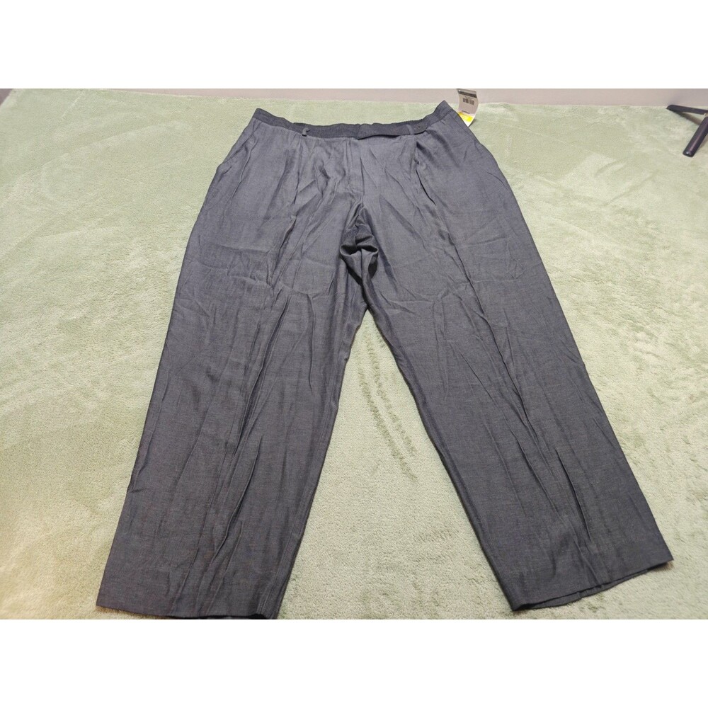 NWT Maggie McNaughton Womens 22W Pants Grey Elastic Waist Acetate Rayon